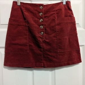 Forever 21 dark orange red velvet skirt medium
